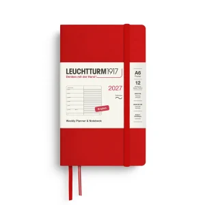 Leuchtturm1917 - 2027 Diary - Weekly Notebook - A6 - Cherry (Soft)