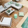 Fermob Bellevie 2-zitsmodule loungebank Storm Grey - Off-White