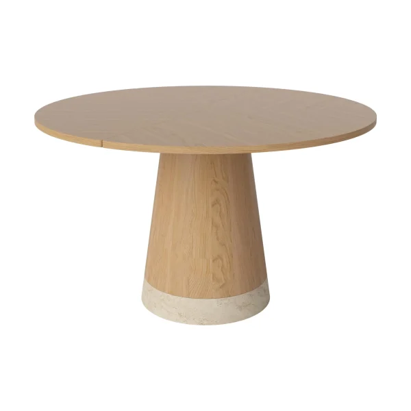 Bolia Piro eettafel Ø125 cm geolied eiken travertine