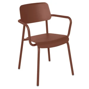 Fermob Studie tuinstoel met arm Red ochre