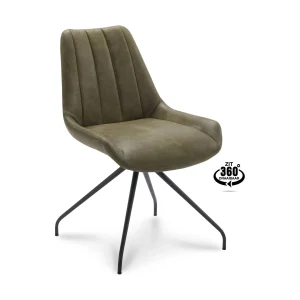 Comodo Clinta eetkamerstoel microleder Moss draaibaar
