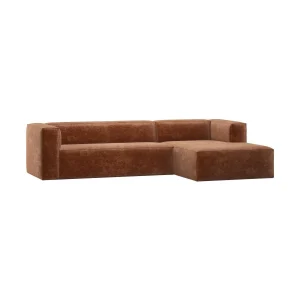 WOOOD Bean hoekbank rechts Chenille Velvet Terra