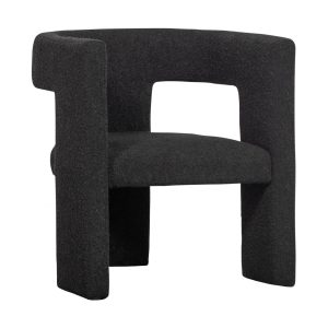 WOOOD Tiwa fauteuil bouclé Donkergrijs