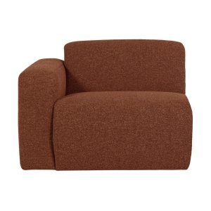 WOOOD Mojo Base 1-zits bank arm links bouclé Roestbruin