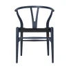 Carl Hansen & Søn CH24 Wishbone Stoel - Colours Steel Blue met zwarte zitting